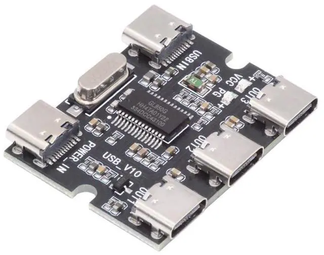 Main image of USB-C 2.0 1-to-3 HUB PCBA USB-C to 3-Port hub Board Power Supply (Without housing) Type-C for Keyboard Mouse Scanner