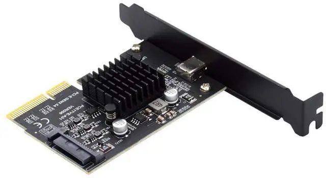 Main image of 20Gbps USB 3.2 Gen2 Type-C 20Gbps USB-C Female to PCI-E 4X Express Card Adapter for Desktop Motherboard