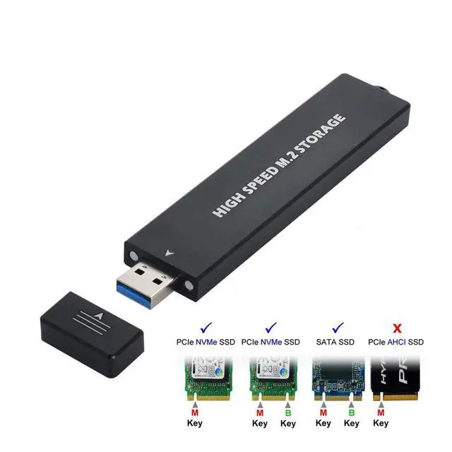 Alt view image 2 of 7 - USB 3.0 to NVME M-Key M.2 NGFF SATA SSD External PCBA Case Conveter Adapter RTL9210B Chipset