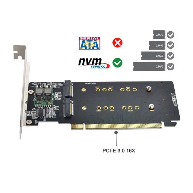 Alt view image 5 of 6 - 4X NVME M.2 AHCI to PCIE Express 3.0 Gen3 X16 Raid Card VROC Raid0 Hyper Adapter