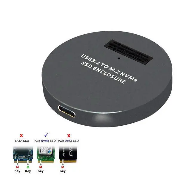 Alt view image 3 of 7 - USB 3.1 USB-C to NVME M-Key M.2 NGFF SSD External PCBA Conveter Adapter Vertical Type Black Color