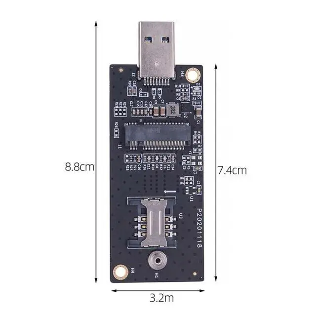Alt view image 7 of 7 - Key-B M.2 NGFF WWAN to USB 3.0 Adapter Riser Card with SIM Slot for 3G/4G/5G LTE Wireless Module Modem Card