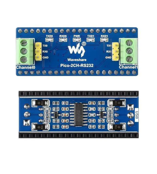 Alt view image 3 of 7 - 2-Channel RS232 Module for Raspberry Pi Pico, UART to RS232 Mutual Conversion Module Incorporates RS232 Transceiver SP3232EEN, Using UART Bus, Baudrate up to 912600bps