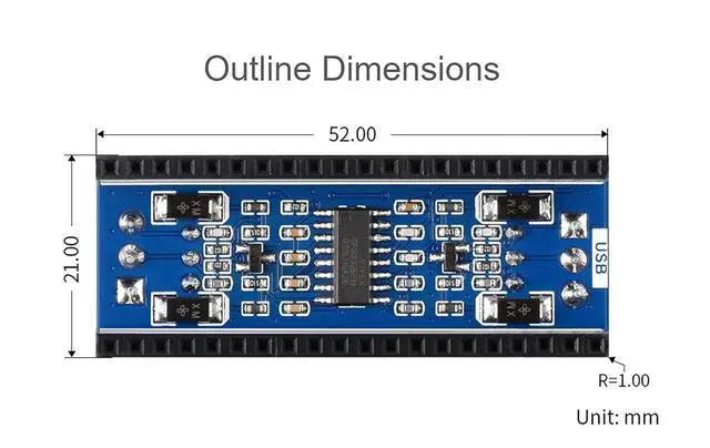 Alt view image 7 of 7 - 2-Channel RS232 Module for Raspberry Pi Pico, UART to RS232 Mutual Conversion Module Incorporates RS232 Transceiver SP3232EEN, Using UART Bus, Baudrate up to 912600bps