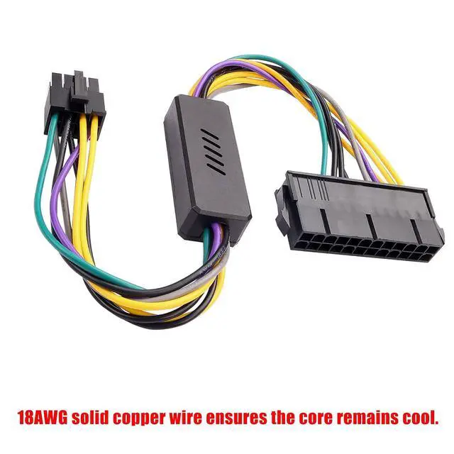 Alt view image 4 of 7 - ATX 24-Pin to ATX 8-Pin Power Supply Adapter Cable for DELL Optiplex 3020/7020/9020 & Precision T1700 Compatible with DELL Motherboards H61 H81 Q77 Q87 B75 A75 Q75 Q65 13in/33cm