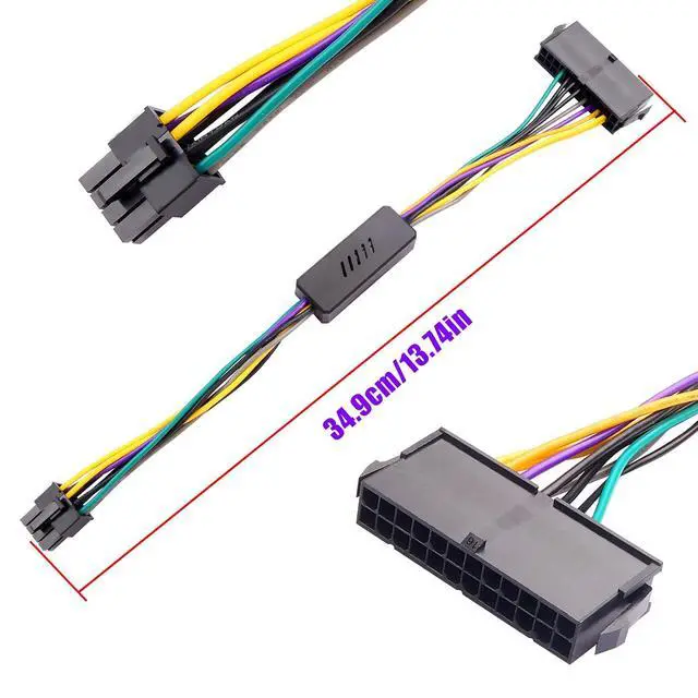 Alt view image 5 of 7 - ATX 24-Pin to ATX 8-Pin Power Supply Adapter Cable for DELL Optiplex 3020/7020/9020 & Precision T1700 Compatible with DELL Motherboards H61 H81 Q77 Q87 B75 A75 Q75 Q65 13in/33cm