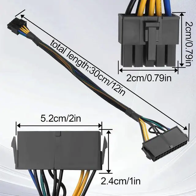 Alt view image 4 of 7 - ATX 24 Pin to 10 Pin Power Adapter Cable (18AWG Copper, Braided Sleeve) - 30cm Converter for 10-Pin Motherboard Power Supply(33cm/13.0in)