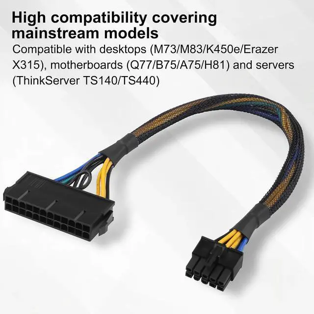 Alt view image 7 of 7 - ATX 24 Pin to 10 Pin Power Adapter Cable (18AWG Copper, Braided Sleeve) - 30cm Converter for 10-Pin Motherboard Power Supply(33cm/13.0in)