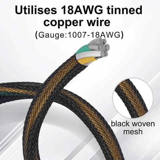 Alt view image 6 of 7 - ATX 24 Pin to 10 Pin Power Adapter Cable (18AWG Copper, Braided Sleeve) - 30cm Converter for 10-Pin Motherboard Power Supply(33cm/13.0in)