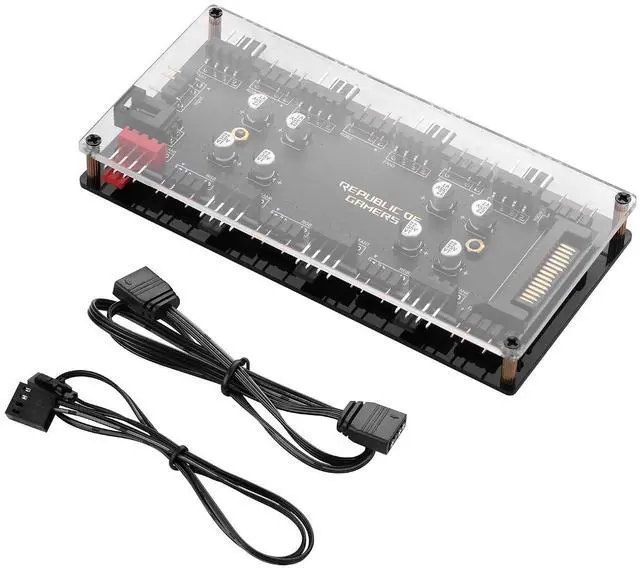 Main image of 8-Channel Dual-Function 5V 3-Pin + 4-Pin PWM ARGB Fan Hub 2510 4-Pin Fan Connector 2.54mm 4P-3Pin ARGB Interface