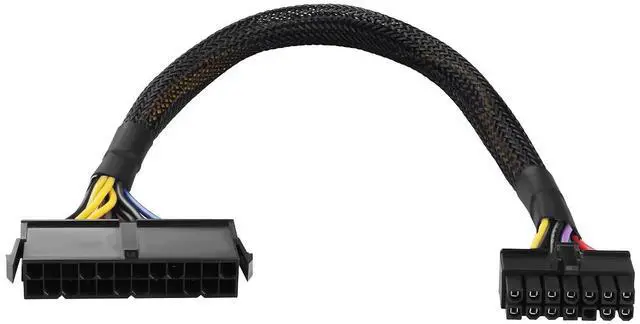 Main image of 24 Pin to 14 Pin ATX PSU Power Adapter Cable 18AWG Braided Sleeved Cord Compatible with M92P/M93P/H530/Q77/B75 & ThinkServer TS140 for Motherboard(30cm/11.8in)