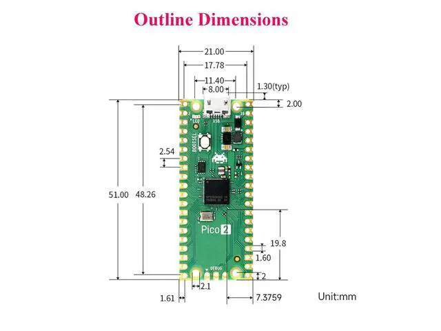 Alt view image 7 of 7 - Pico 2 with Pre-Soldered Color-Coded Header Compatible with Raspberry Pi Pico 2 Microcontroller, Based on RP2350, Dual-Core ARM Cortex-M33 and Dual-Core Hazard3 RISC-V Processor 4MB Flash, 3 Items