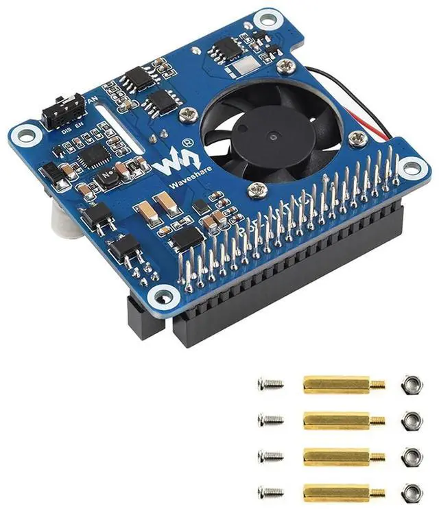 Main image of Power Over Ethernet (PoE) HAT for Raspberry Pi 4B/3B+, 802.3af/at PoE Network Standard, 5V USB-A&12V Header Outputs, PoE HAT Onboard Cooling Fan and MP8676 Buck Chip, Isolated
