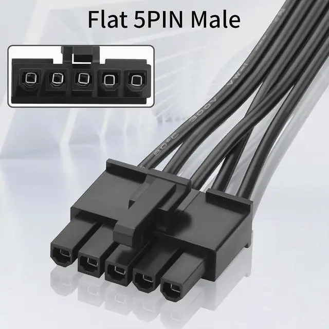 Alt view image 4 of 7 - PC Modular PSU 5Pin to 3X SATA 15Pin Female Adaptor Cable, Compatible with V550 V650 V750 V850 V1000 V1000M Modular PSU 18 AWG Black; 50+15+15 cm