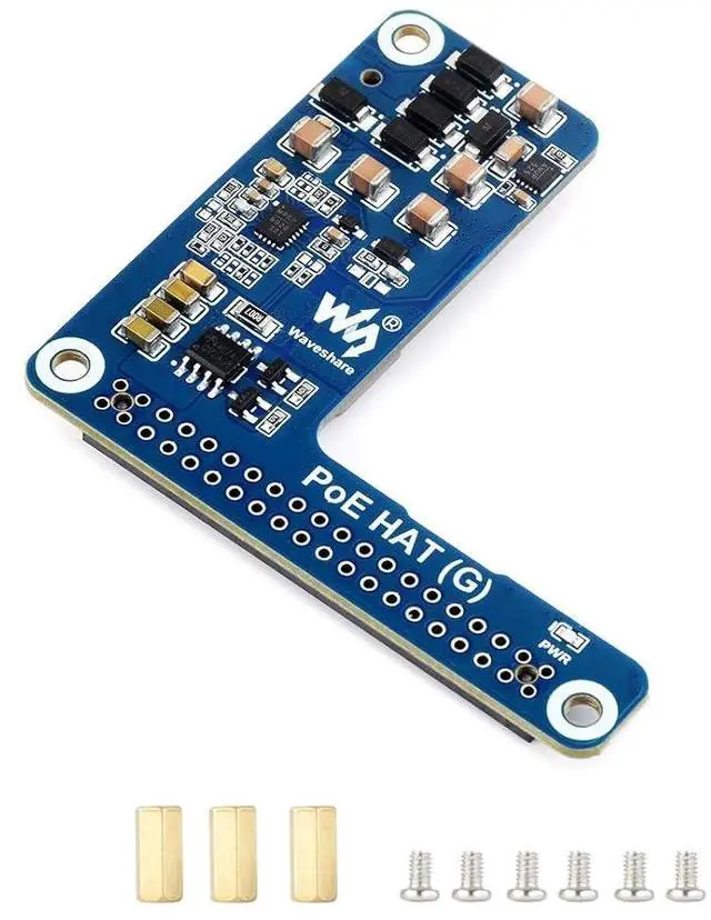 Main image of Power Over Ethernet POE HAT for Raspberry Pi 5, IEEE 802.3af/at-Compliant, 5V 5A Output, Compatible with Raspberry Pi 5 Official Case
