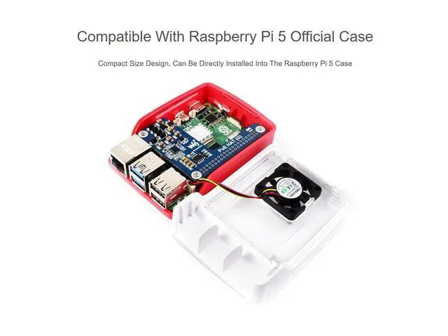 Alt view image 5 of 7 - Power Over Ethernet POE HAT for Raspberry Pi 5, IEEE 802.3af/at-Compliant, 5V 5A Output, Compatible with Raspberry Pi 5 Official Case