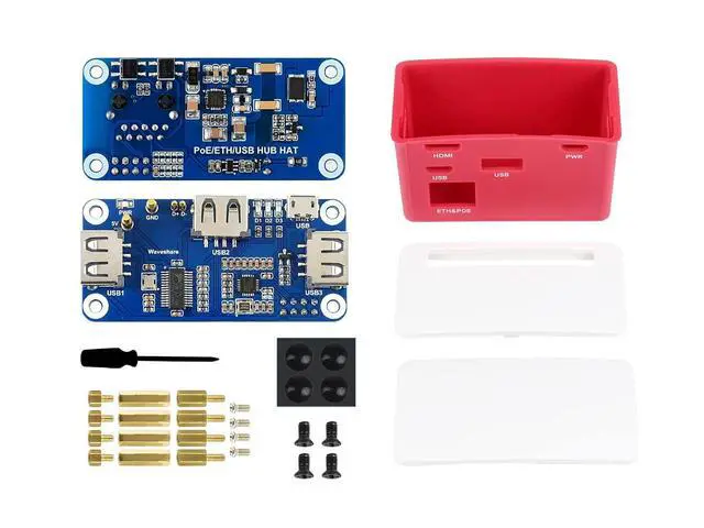 Alt view image 2 of 5 - PoE Ethernet/USB HUB Box, Compatible with Raspberry Pi Zero/Zero W/Zero WH, 3X USB 2.0 Ports, 802.3af-Compliant