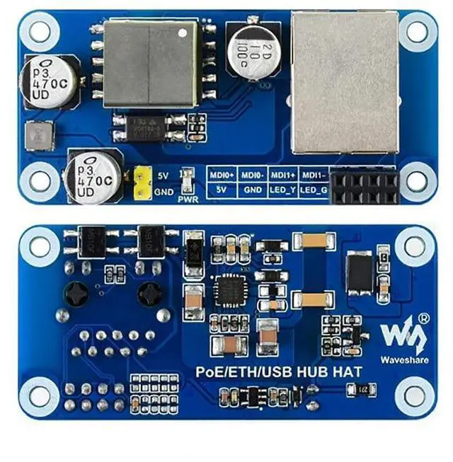 Alt view image 3 of 7 - PoE Ethernet/USB HUB Hat for Raspberry Pi Zero/Zero W/Zero WH, 3X USB 2.0 Ports, 10M/100M RJ45 Port, 802.3af-Compliant