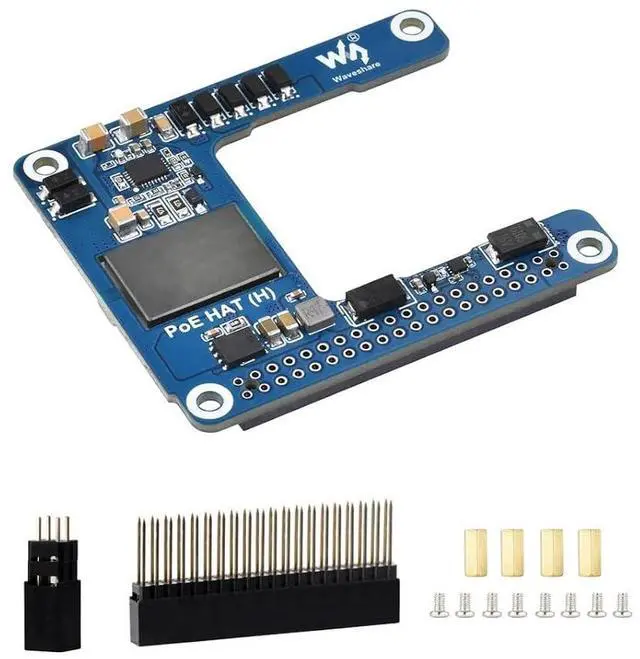 Main image of Power Over Ethernet (PoE) HAT for Raspberry Pi 5 / CM5, 802.3af/at PoE Network Standard, 5V 5A Output, Isolated Switched-Mode Power Supply, Compatible with Pi5 Official Case and Active Cooler