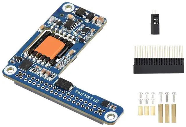 Main image of PoE/PoE+ HAT for Raspberry Pi 5 / CM 5, IEEE 802.3af/at Network Standard, 5V/5A Output, Compatible with Raspberry Pi 5 Official Case and Active Cooler, Isolated