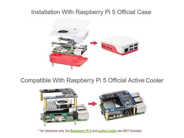 Alt view image 5 of 7 - Power Over Ethernet (PoE) HAT for Raspberry Pi 5 / CM5, 802.3af/at PoE Network Standard, 5V 5A Output, Isolated Switched-Mode Power Supply, Compatible with Pi5 Official Case and Active Cooler