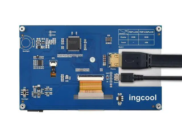 Alt view image 2 of 7 - 7 Inch Capacitive Touchscreen Monitor IPS Display 1024x600 7" HDMI LCD Module for Raspberry Pi 4B/ 3B+/A+/B/ 2B/ B+/A+/ Zero W, Support Windows 10/8.1/8 / 7