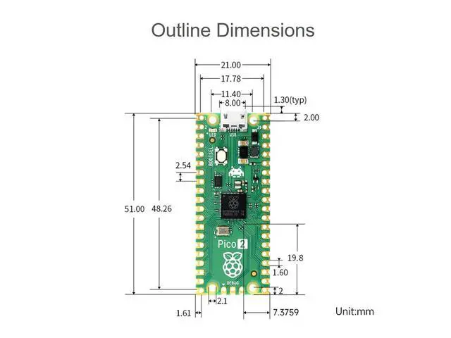 Alt view image 7 of 7 - Pre-soldered Raspberry Pi Pico 2 Microcontroller Board Starter Kit, Based on Rasp Pi RP2350 Microcontroller Chip, with Dual-core and Dual-Architecture Design, Running up to 150 MHz, 4 Items