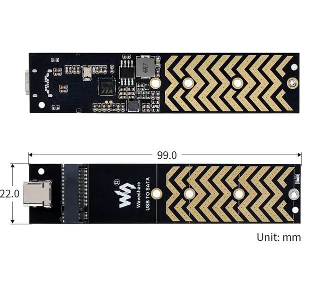 Alt view image 2 of 7 - USB-C Adapter for NGFF M.2 SSD, USB3.2 Gen2 Type-C Converter Support M.2 SATA NGFF SSD 2230 2242 2260 2280 SSD with B Key/B+M Key, Fast Reading/Writing up to 6 Gbps/s