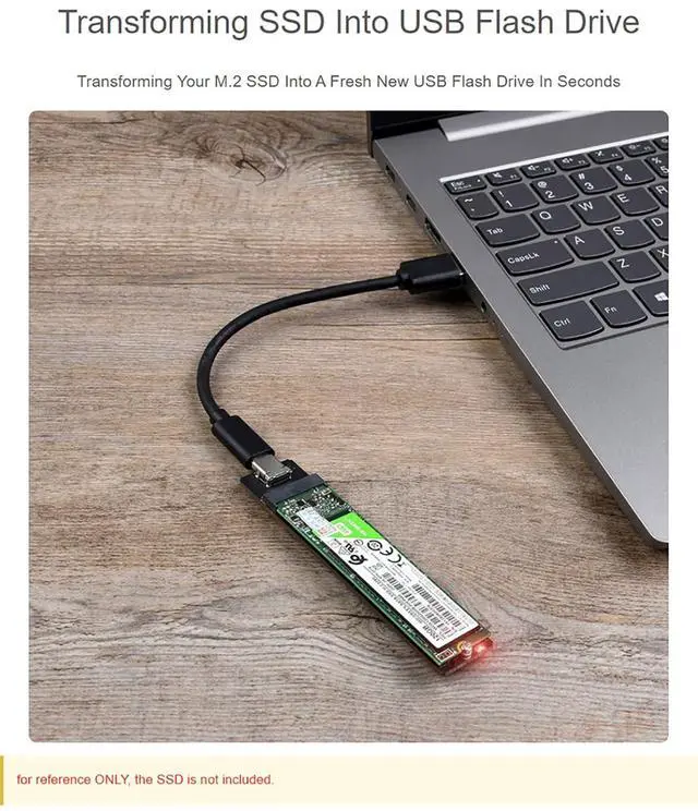 Alt view image 4 of 7 - USB-C Adapter for NGFF M.2 SSD, USB3.2 Gen2 Type-C Converter Support M.2 SATA NGFF SSD 2230 2242 2260 2280 SSD with B Key/B+M Key, Fast Reading/Writing up to 6 Gbps/s