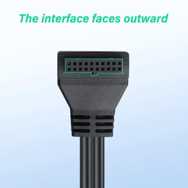 Alt view image 2 of 6 - PC Motherboard USB 3.0 19-Pin Extension Cable (Model A) 5Gbps Male to Female Connector Compatible with Most Mainstream Motherboard Brands 11.8in/30cm