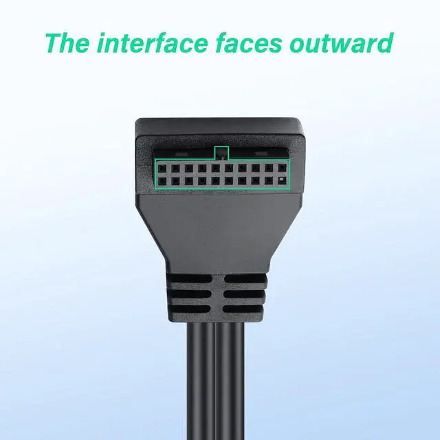 Alt view image 2 of 6 - PC Motherboard USB 3.0 19-Pin Extension Cable (Model B) 5Gbps Male to Female Connector Compatible with Most Mainstream Motherboard Brands 11.8in/30cm