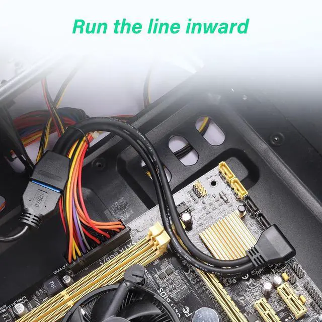 Alt view image 5 of 6 - PC Motherboard USB 3.0 19-Pin Extension Cable (Model A) 5Gbps Male to Female Connector Compatible with Most Mainstream Motherboard Brands 11.8in/30cm