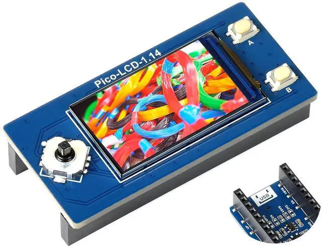 Main image of 1.14inch LCD Display Module for Raspberry Pi Pico, 65K RGB Colors 240×135 Pixels IPS Screen SPI Interface