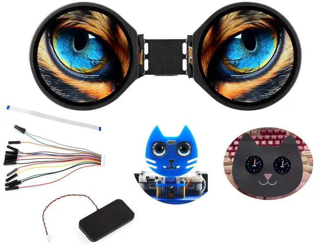 Main image of ESP32-S3 1.28inch Double Eye Touch Round LCD AIoT Development Board, Dual 1.28inch IPS Displays, Dual-Core 240MHz Processor, Supports Wi-Fi & Bluetooth 5 & AI Speech Interaction, with Speaker