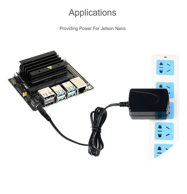 Alt view image 5 of 5 - Power Supply for Jetson Nano,100-240V 0.8A AC to DC 5V 4A Power Adapter Converter for Jetson Nano, DC Jack Output OD 5.5mm ID 2.1mm
