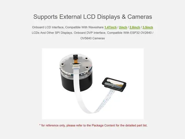 Alt view image 4 of 7 - ESP32-S3 AI Smart Speaker Development Board, Supports Dual-MIC Audio Capture, AI Speech Interaction, Surround RGB Lighting, External LCD Displays and Cameras, 2.4GHz Wi-Fi & BlE 5, etc.