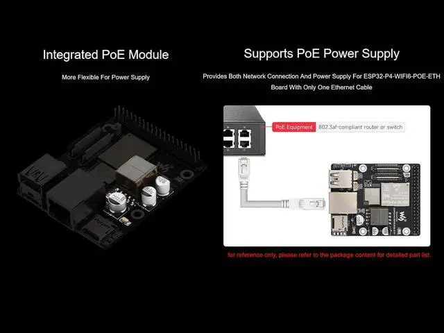 Alt view image 4 of 7 - ESP32-P4-WIFI6-POE-ETH Development Board Kit Based on ESP32-P4 and ESP32-C6, Integrated PoE Module, Supports Wi-Fi 6 and Bluetooth 5, with MIPI-CSI/DSI, USB OTG 2.0, Ethernet Port, etc.