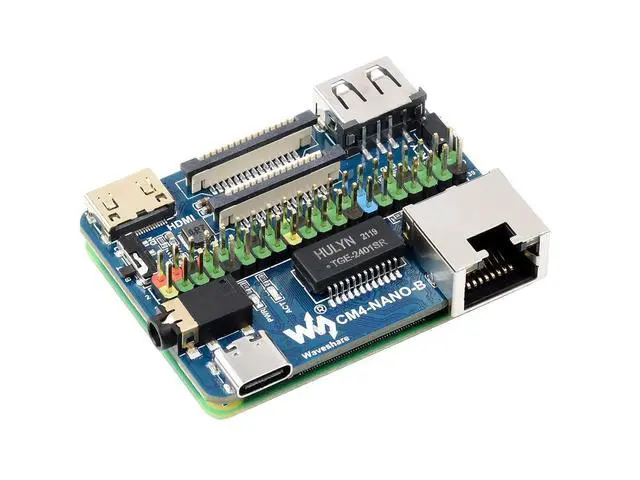 Alt view image 6 of 7 - Nano Base Board (B) for Raspberry Pi Compute Module 4, Same Size as CM4, with Standard CM4 Socket, Raspberry Pi 40PIN GPIO, Gigabit Ethernet, USB2.0, DSI, CSI, HDMI, 3.5mm Audio Jack etc.