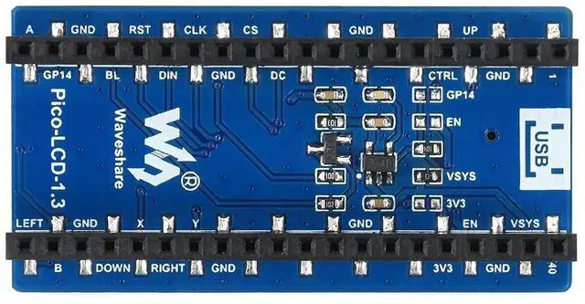 Alt view image 5 of 7 - for Raspberry Pi Pico 1.3 inch LCD Display, 240x240 IPS Screen Display, 65K RGB Colors, Embedded ST7789 Driver Chip, Using SPI Bus, Compatible with Raspberry Pi Pico Header
