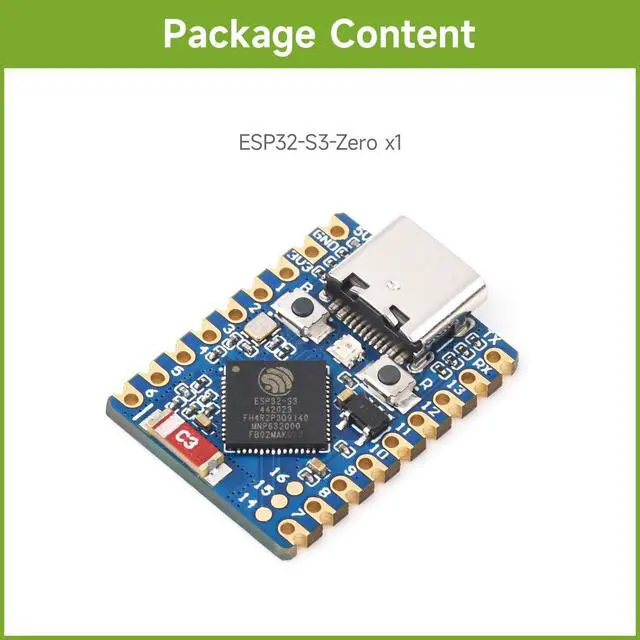 Alt view image 2 of 7 - ESP32-S3 Mini Development Board, Based On ESP32-S3FH4R2 Dual-Core Processor, 240MHz Running Frequency, 2.4GHz Wi-Fi & Bluetooth 5