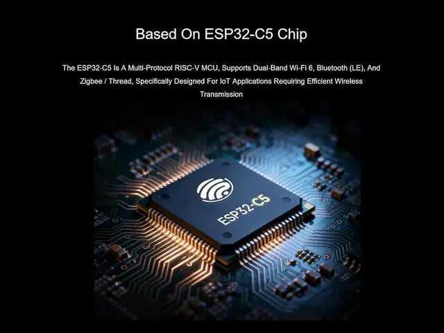 Alt view image 3 of 7 - ESP32-C5 5GHz/2.4GHz Dual-Band Wi-Fi 6 Dev Board, Based on ESP32-C5-WROOM-1 Module, 240MHz RISC-V Processor, Supports BLE 5 / Thread/Zigbee Wireless Communications, 16MB Flash, 8MB PSRAM