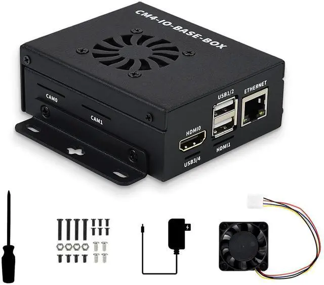 Main image of Mini-Computer Based on Raspberry Pi Compute Module 4 (NOT Included), CM4-IO-BASE-A (Lite Ver.) Inside, Metal Case, with Cooling Fan, Onboard Connectors Including CSI/DSI/HDMI/USB/RJ45 etc.