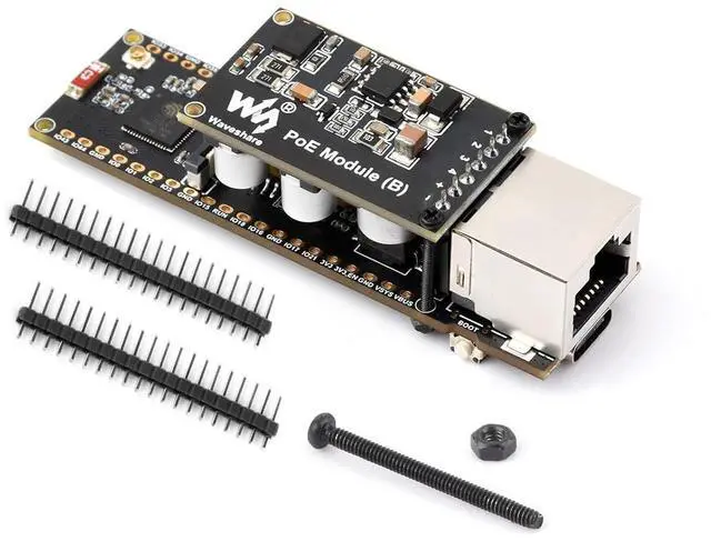 Main image of ESP32-S3 Ethernet Dev Board with PoE Module, Onboard 10/100Mbps RJ45 ETH Port, Camera Interface, USB Type-C Port, TF Card Slot, 2.4GHz Wi-Fi&Bluetooth 5 Support, 240MHz Dual Core Processor