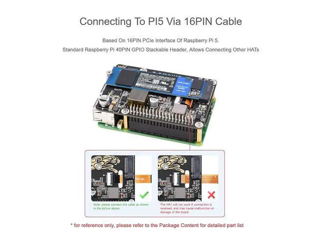 Alt view image 4 of 7 - POE M.2 HAT+ (B) for Raspberry Pi 5, PCIe to M.2, Power Over Ethernet, NVMe SSD Support, IEEE 802.3af/at