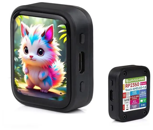 Main image of RP2350 1.8inch AMOLED Touch Display Development Board, 368×448 Pixels, 16.7M Color, Dual-core & Dual-Architecture Design, Support Audio Playback and Audio Input, Type-C Connector