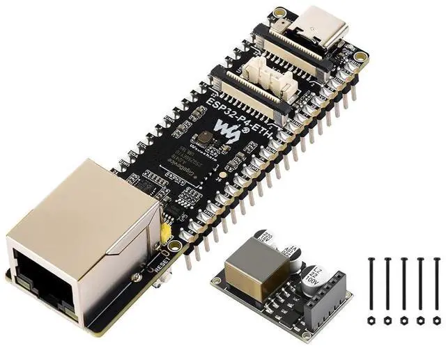Main image of ESP32-P4 POE ETH Development Board Based on ESP32-P4 Chip, with PoE Module, Onboard Ethernet Port, MIPI-CSI/DSI, Microphone, Speaker Header, USB 2.0, etc. Support PoE & USB-C Power Supply