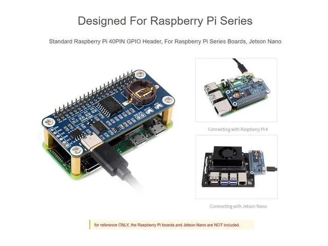 Alt view image 3 of 7 - RTC WatchDog HAT for Raspberry Pi 4B/3B+/3B/2B/Zero W/Zero WH/Zero 2W /Jetson Nano, Onboard DS3231SN High Precision RTC Chip, Real Time Clock, Watchdog, Auto Reset Monitoring, All in One Module
