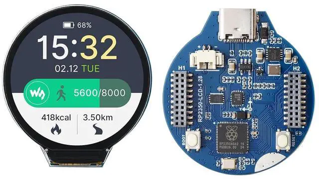 Main image of RP2350 MCU Board Based on Raspberry Pi RP2350 Microcontroller Chip, Onboard 1.28inch LCD 240×240 Pixels 65K Colorful IPS Display, Dual-core & Dual-Architecture Design