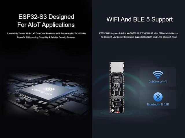 Alt view image 3 of 7 - ESP32-S3 Ethernet Dev Board onboard 10/100Mbps RJ45 ETH Port, Camera Interface, USB Type-C Port, TF Card Slot and PoE Module Header, Wi-Fi & Bluetooth Support, 240MHz Dual Core Processor