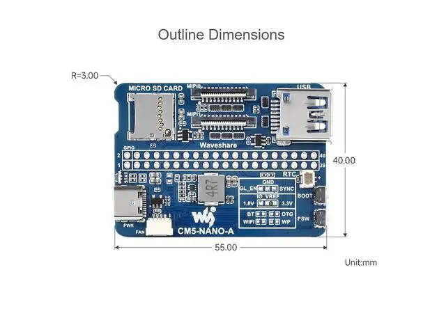 Alt view image 5 of 7 - Base Board for Raspberry Pi Compute Module 5 Lite/eMMC Series Module, Same Size as CM5, with Multiple Peripheral Interfaces, Suitable for Evaluating CM5 or Being Integrated into End Products